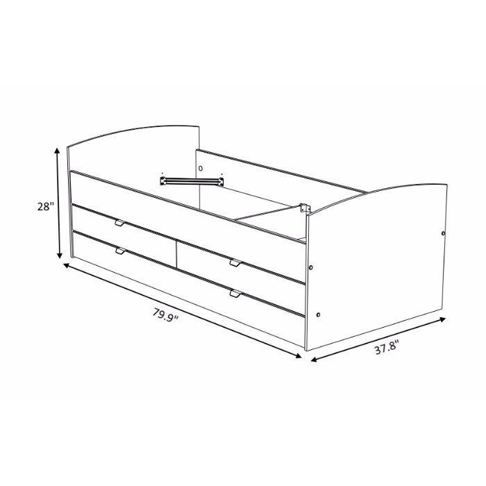 Parisot European Twin Platform Bed and Mattress with Trundle by Parisot